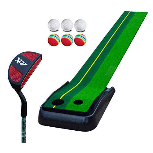 Tragbares Golf-Putting-Green mit Putter, extra Lange Mini-Putting-Matte, professionelle Golf-Trainings-Übungsausrüstung für den Innenbereich B 30 x 250 cm (12 x 98 Zoll) von CQLXZ