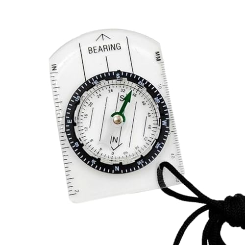 Kompass - Kartenlesekompass | Kompass Wandern, Acryl Survival Gear Kompass – Tragbarer Kompass, Outdoor-Navigationsgerät für Rucksackreisen, Überleben und Camping von CQSJX