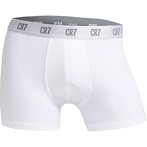 CR7 CRISTIANO RONALDO Herren Enganliegende Boxershorts (3er-Pack), Weiß, XL von CR7