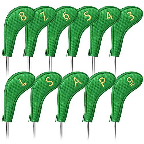 11-teiliges Golfschlägerhauben-Set, Netz-Design, Schlägerhauben mit Nummer auf beiden Seiten, geeignet für Rechts- und Linkshänder, mit Reißverschluss (grün) von CRAFTSMAN GOLF