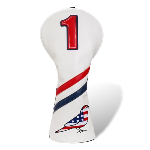 Craftsman Golf Schlägerhaube mit USA-Flagge, Birdie, rot und blau gestreift, #1 Driver Schlägerhaube, passend für 460CC Club Head von CRAFTSMAN GOLF