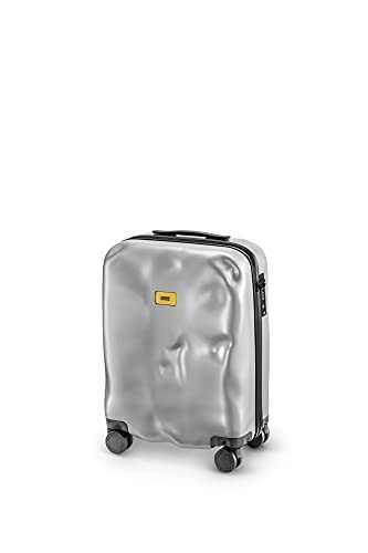 Crash Baggage - ICON Cabin, Hartpolycarbonat Koffer, Handgepäck, Trolley Abmessungen 55 x 40 x 22 cm, Fassungsvermögen 35 Liter, Silber Farbe von Crash Baggage