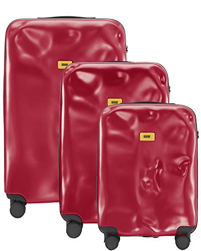Carsh Baggage - Trolley Icon Line - Set aus DREI Teilen (Handgepäck, mittelgroß, groß) (Red) von CRASH BAGGAGE