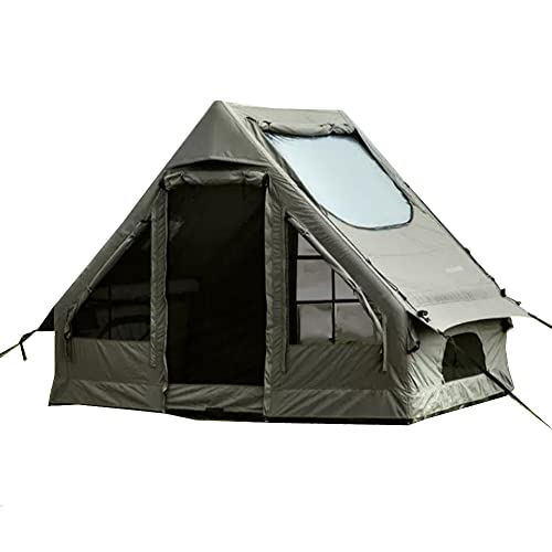 Aufblasbares Campingzelt für den Außenbereich mit Luftpumpe, Glamping-Zelte für 4–6 Personen, einfach aufzubauendes wasserdichtes Haus zum Angeln, Camping und Wandern von CRBUDY