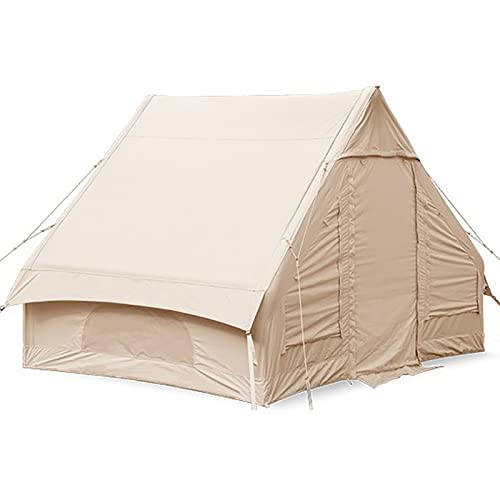 Aufblasbares Retro-Zelt aus Baumwolle im Freien, Glamping-Camping-Kabinenzelt, wetterfest und regenfest, geeignet für 5–6 Personen, ideal für Familie, Outdoor, Camping, Wandern und von CRBUDY