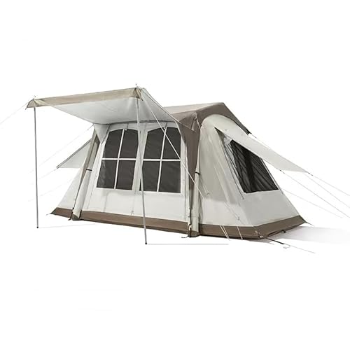 Aufblasbares Zelt, Outdoor-Campingausrüstung, tragbares Faltzelt, 10,9 m², Regen- und sonnenbeständig, Dachfenster Oben, multidirektional atmungsaktiv (weiß) von CRBUDY