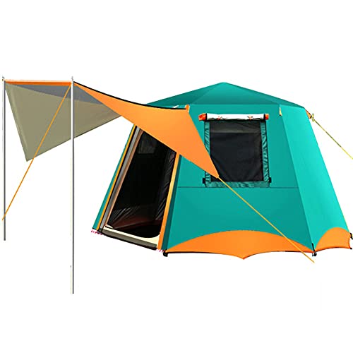 Automatisches Zelt für 3–4 Personen mit Veranda, Camping-Pop-Up-Zelt mit 2 Türen und 2 Fenstern, Doppellagiges Instant-Familienzelt für Camping, Outdoor-Wandern, einfacher Aufbau von CRBUDY