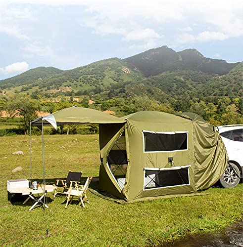 Campingzelt, Kofferraumzelt, 495 cm x 180 cm, großes, geräumiges Auto-Heckverlängerungszelt, schnell aufgebautes Camping-Autozelt, bietet Platz für 3–4 Personen, anwendbar auf alle von CRBUDY