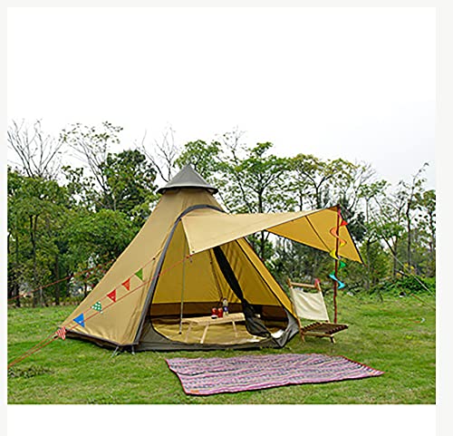 Campingzelt, Pyramidenzelt, ultragroßes, getrenntes, zweilagiges Camping-Tipi, Oxford-Stoff, wasserdicht und Winddicht, tragbares Design, sechseckiges Jurtenzelt für den Außenberei von CRBUDY