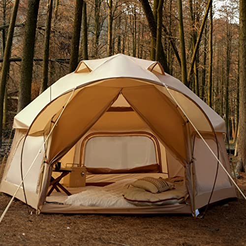 Campingzelt, integriertes Sechseckzelt, Outdoor-Camping, bionisches Design, großer Raum, Campingzelt, Sonnenschutz, sofortiges Kabinenzelt für 3–5 Personen (A), doppelter Komfort von CRBUDY