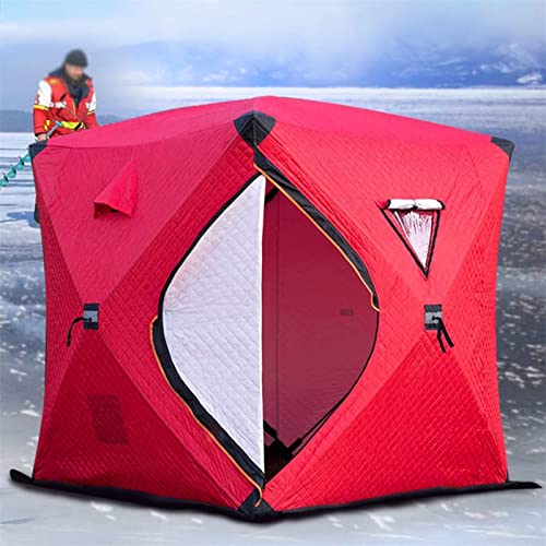 Campingzelt, tragbar, zum Eisfischen, für 3–4 Personen, schnell zu öffnen, für den Winter, im Freien, Baumwolle, warmes Eisangelzelt von CRBUDY
