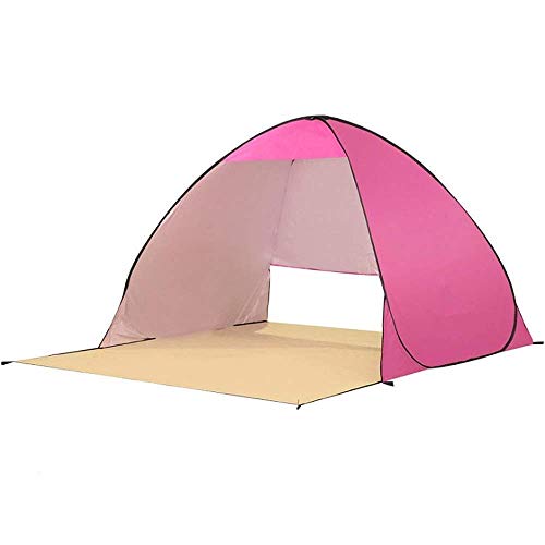 Familienzelt, Campingzelt, 2–3 Personen, Strandzelt, Super-Strandschirm, Outdoor-Sonnenschutz, Cabana, automatisches Pop-Up-Außenzelt (Rosa A) von CRBUDY