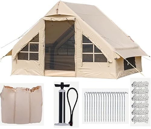 Großes Outdoor-Campingzelt, aufblasbares Zelt, geeignet für 5–8 Personen, Mesh-Design, Insekten- und mückensicher von CRBUDY
