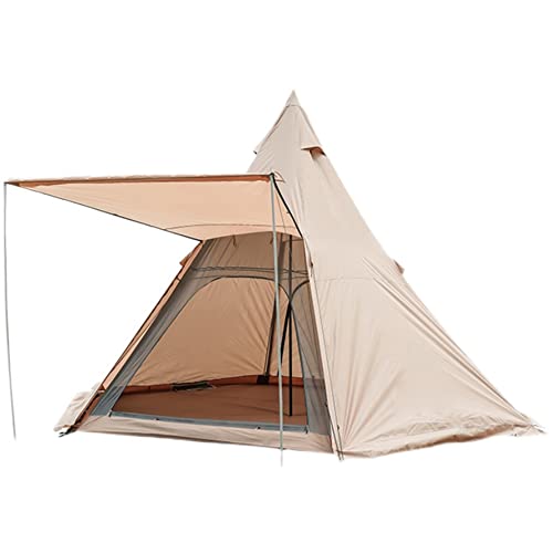 Indianer-Tipi-Zelt für Erwachsene, Pyramidenzelt, doppellagig, wasserdicht, für 5–8 Personen, Campingzelt für Camping, Rucksackreisen, Fernwandern und Kajak- oder Kanufahren von CRBUDY