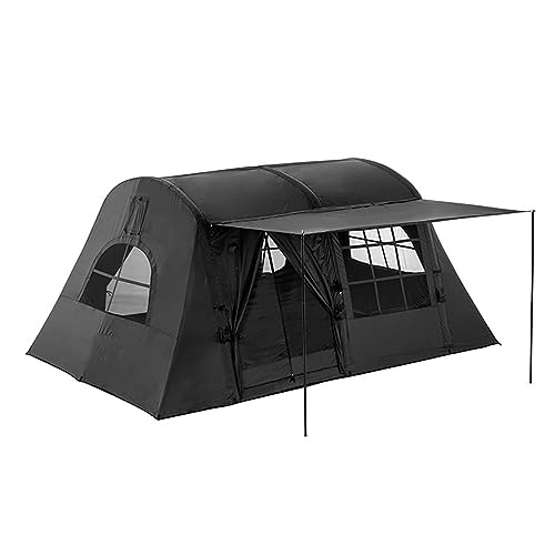 Outdoor-Aufblaszelt, aufblasbarer Outdoor-Schutz, Campinghütte, Schwarz, geeignet für 2–4 Personen, ausgezeichneter Regenschutz, konfigurierbarer Herd von CRBUDY