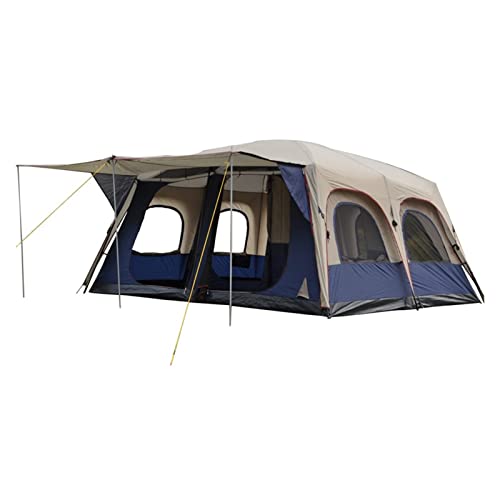 Oxford Tuch Verdickt 6-12Personen Zelt Multi-Person Doppel-Decker Outdoor Camping Tourist Zelt von CRBUDY
