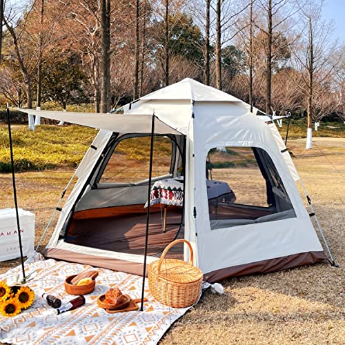 Pop-Up-Zelt für 5/6/7 Personen, Outdoor-Unterschlupf-Campingzelte für Strandpicknick-Partys, schnell aufzubauendes Familienzelt, tragbares Zelt mit Tragetasche, für 3 Jahreszeiten von CRBUDY