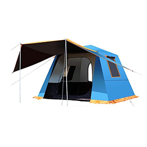 Tragbare Campitents Shelter, tragbar, wasserdicht, für 2–3 Personen, sofortiger Aufbau, Pop-up-Zelt mit oberen Regentüren, Netzschutz, Tragetasche für Campihiki, Bergsteigen (blau von CRBUDY