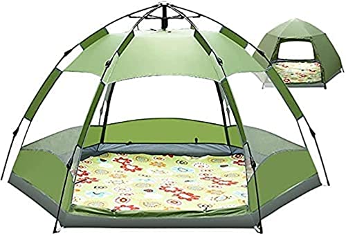Tragbarer Campingunterstand, automatisches Campingzelt für 3–5 Personen, Kuppel-Pop-Up-Zelt mit 2 Türen, wasserdicht, für Familienwanderungen (Grün A) von CRBUDY