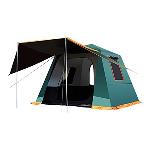 Tragbarer Campingunterstand, tragbar, wasserdicht, für 3–4 Personen, sofort aufbaubares Pop-up-Zelt mit Regenschutztüren Oben, Netzschutz, Tragetasche für Camping, Bergsteigen (Grü von CRBUDY