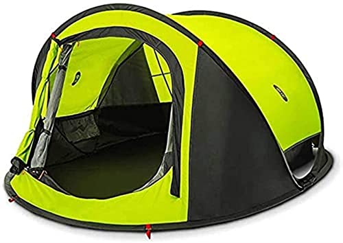 Tragbarer Campingunterstand für 4 Personen, Pop-up-Zelt, faltbar, einlagig, automatisches Kuppelzelt für Wandercamping, Sonnenschutzzelt (Grün A) von CRBUDY