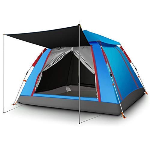 Tragbares, verdicktes, regensicheres Zelt für 3–4 Personen, leichtes, automatisches Pop-up-Familienzelt mit Kuppel für den Außenbereich (Blau a) von CRBUDY