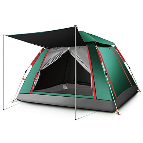 Tragbares, verdicktes, regensicheres Zelt für 3–4 Personen, leichtes, automatisches Pop-up-Familienzelt mit Kuppel für den Außenbereich (Grün a) von CRBUDY