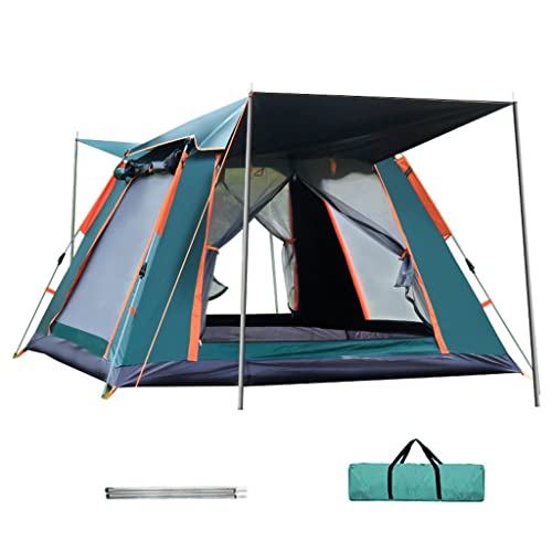Tragbares Pop-Up-Zelt und automatischer, sofort tragbarer Strand-Pop-Up-Schattenzelt für Camper – geeignet für 2–4 Personen, wasserfester Sonnenschutz (Grün A) von CRBUDY