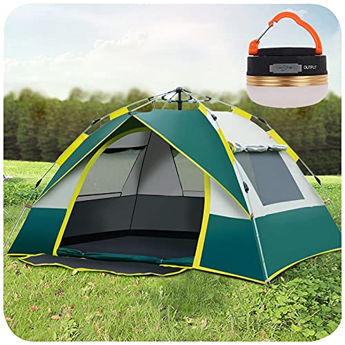 Tragbares Pop-up-Campingzelt für 4 Personen, sofort aufbaubar, wasserdichtes Familienzelt mit USB-Campilight für den Außenbereich, tragbares Reiseschutzzelt, tragbar und faltbar, 2 von CRBUDY