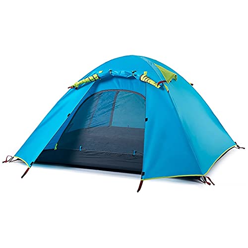 Tragbares Zelt, Ultraleicht, einfach aufzubauen und zu transportieren, Familienzelt, regenfest, Rucksackzelt für Campihiki, Outdoor, Outdoor (blau, 3 Personen) von CRBUDY