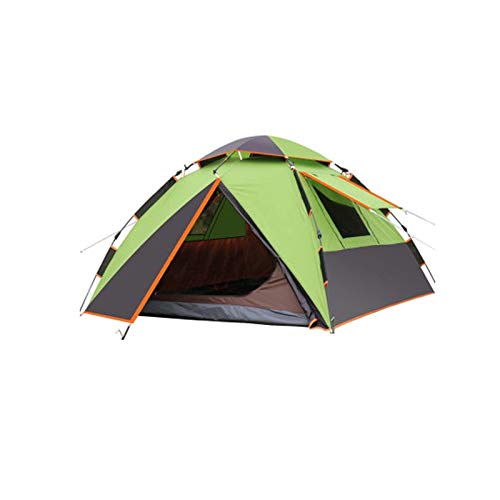 Tragbares Zelt, automatisches Pop-Up, für 4 Personen, regensicher, doppellagig, Sofortzelt für Outdoor, Wandern, Rucksackreisen (grün a) von CRBUDY