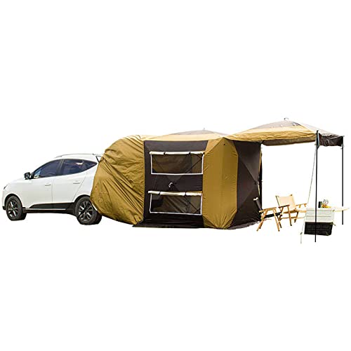 Zelt, Kofferraumzelt, 495 cm x 180 cm, großes, geräumiges Auto-Heckverlängerungszelt, schnell aufgebautes Camping-Autozelt, bietet Platz für 3–4 Personen, anwendbar auf alle Automo von CRBUDY