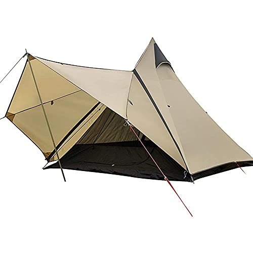 Zelt Camping Pyramidenzelt Erwachsene Indianer Tipi Zelt Jurtenzelt Doppellagige Zelte für Outdoor Camping Wandern Jagd 3-4 Personen von CRBUDY