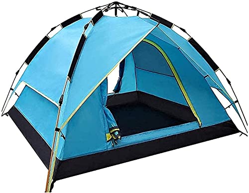 Zeltzelt, Camping-Familienzelt, einfach aufzubauen, leicht für Wanderungen und Bergausflüge, Farbe: Blau, Größe: 220 x 200 x 130 cm von CRBUDY