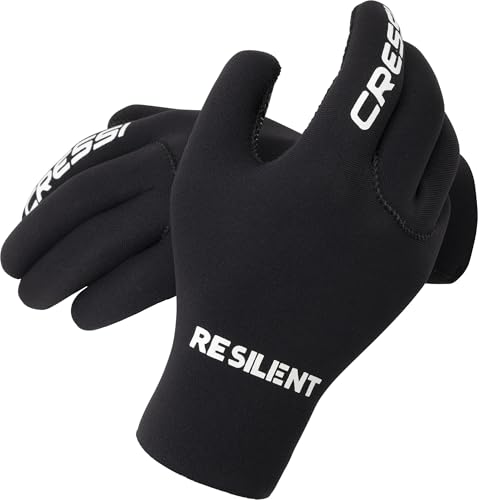 Cressi Black Neoprene Gloves Resilient 3mm - Tauchhandschuh aus Weichem 3 mm Neopren, Hohe Elastizität, Schwarz, für Erwachsene von CRESSI