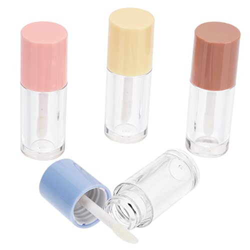 CRILSTYLEO 4 Stück Teiliges Transparente Lippenpflege Behälter mit Nachfüllbare Kosmetik Lipgloss Röhrchen Auslaufsichere Leerbehälter für DIY Lipgloss und Lippenbalsam Zufällige Farbe von CRILSTYLEO