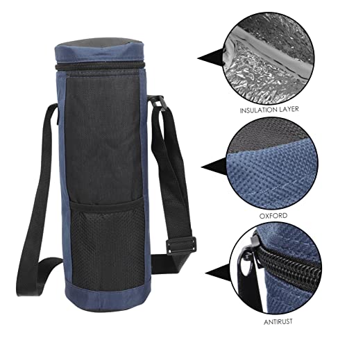 CRILSTYLEO Isoliertasche für Trinkflasche Oxford Wasserabweisend Schultertasche mit Aufhängung Rucksack für Camping Outdoor Wandern und Alltag Dunkelblau von CRILSTYLEO