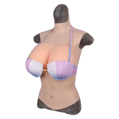 CROXZZNB Halbkörper Silikonbrustformen E/G Cup Drag Queen Brustplatte für Crossdresser Fake Boobs Enhancer Transgender,Color 1,G Silicone von CROXZZNB