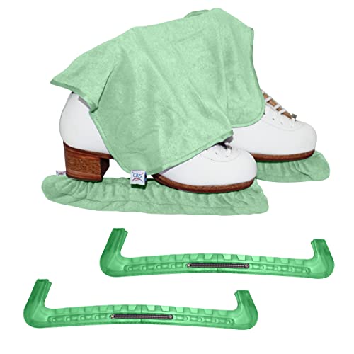 CRS Cross Skate Guards, Soakers and Towel Gift Set - Ice Skating Guards and Soft Skate Blade Covers for Figure Skating or Hockey (Mint, Medium) von CRS Cross