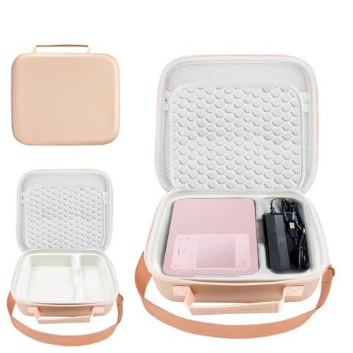 CRTBOTW Kompatibel mit Canon SELPHY CP1500/CP1300/ CP1200 Wireless Compact Photo Printers Hartschalenkoffer für den Einsatz im Freien und auf Reisen (rosa, nur Koffer) von CRTBOTW