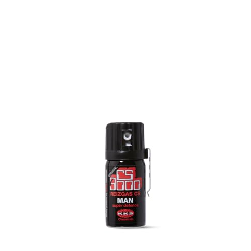 CS 3000 Reizgas Verteidigungsspray KO-Spray zur Selbstverteidigung CS Gas/Spray Abwehrspray gegen Personen zugelassen Personenabwehrspray Tränengasspray 18ml 40ml 50ml 400ml (40ml, 4) von CS 3000