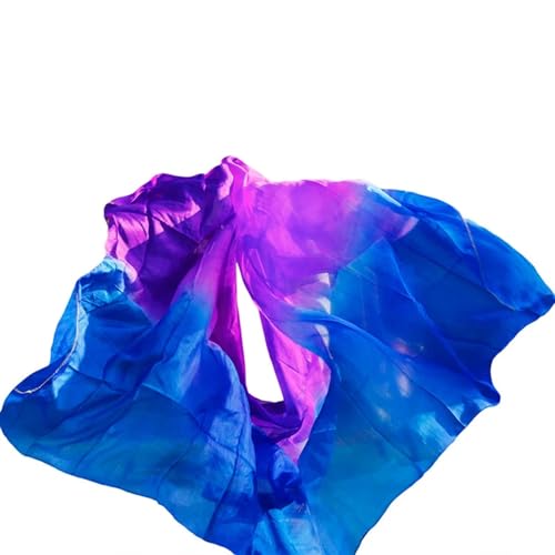 Bauchtanz Seidentuch Seidenschleier Schal Frauen Schal Kostümzubehör Maßgeschneiderte handgefertigte gefärbte Seidenschleier Bauchtanzschleier Bauchtanz Tuch (Color : Color 17-dz, Size : L- 270X114c von CSSHNL