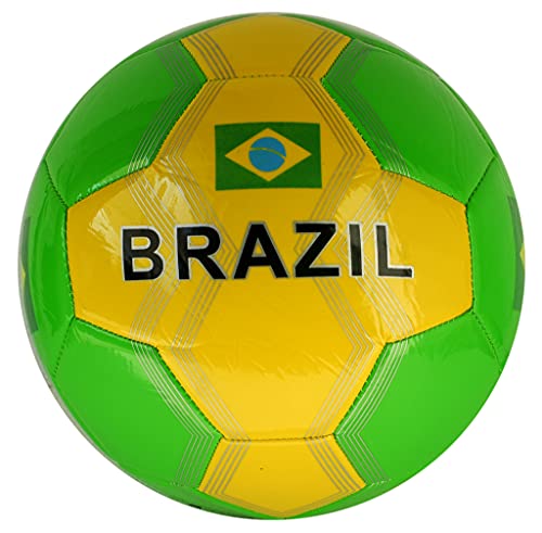 Fußball Brasilien mit brasilianischer Flagge Größe 5 Farbe Grün / Gelb von CUCUBA