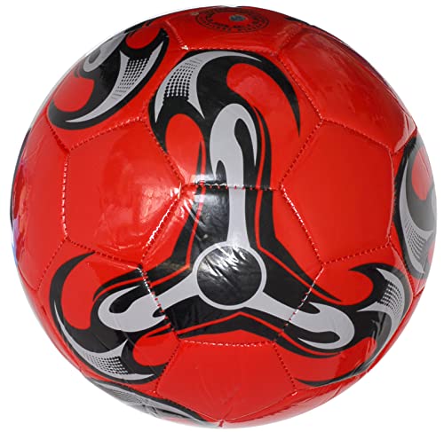 Fußball für Training oder Spiel, Größe 5 glänzend (Farbe: Rot) von CUCUBA