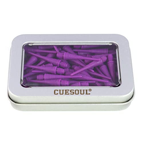 CUESOUL 2BA Dartspitzen mit weicher Spitze, 100 Stück (violett) von CUESOUL
