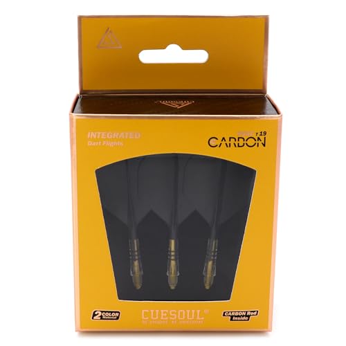 CUESOUL ROST T19 Carbon integrierter Dartschaft und Flug Series,Standardform,3er-Set,schwarz Flug und gelb Schaft(CS-AK57XB1-3) von CUESOUL