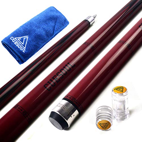 CUESOUL SOOCOO Series 58 "19 Unzen 11.5mm Tip Maple-Pool Queue Set mit Gelenk/Wellenschutz und Cue Handtuch von CUESOUL