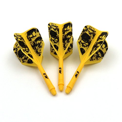 CUESOUL ROST Personalisierte integrierte Dartpfeile Schäfte Schäfte und Darts Flights Medium, 3er Set Schädel Pattern (CSAK-5KL9) von CUESOUL