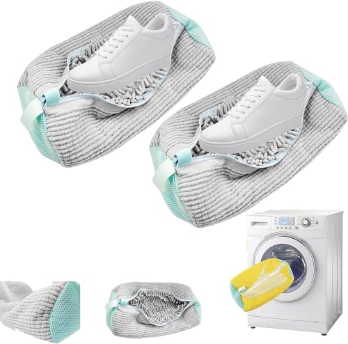 Schuhputzbeutel, Schuhwaschbeutel, Schuh-Waschmaschinentasche, Shoe Wash Bag, Schuhe Waschmaschine Beutel, Wäschesack für Canvas-Sneaker (Grau,1) von CULASIGN