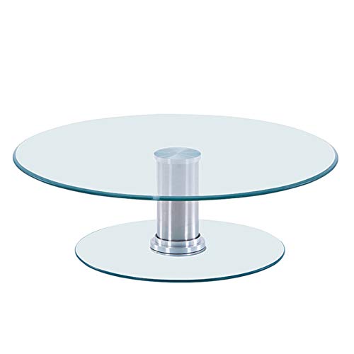 CUNTO 2-stufiger Lazy Susan-Drehteller für Tisch, Serviertablett aus Glas für Esstisch, runder Drehteller aus gehärtetem Glas mit geräuschlosen Lagern, drehbares Drehtablett von CUNTO